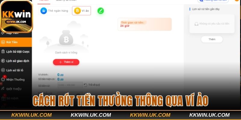 Cách rút tiền thưởng thông qua ví ảo